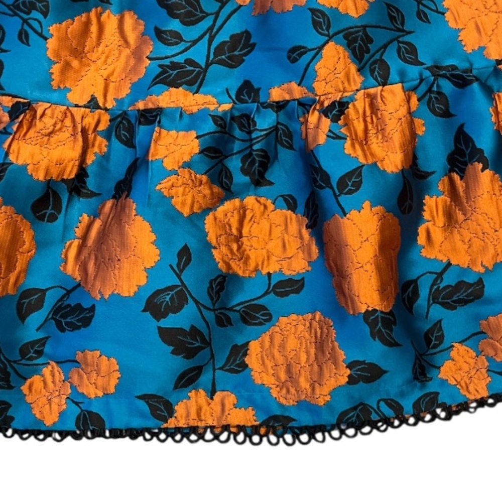 Emily Lovelock New Small Blue and Orange Floral Dress - Picture 6 of 13